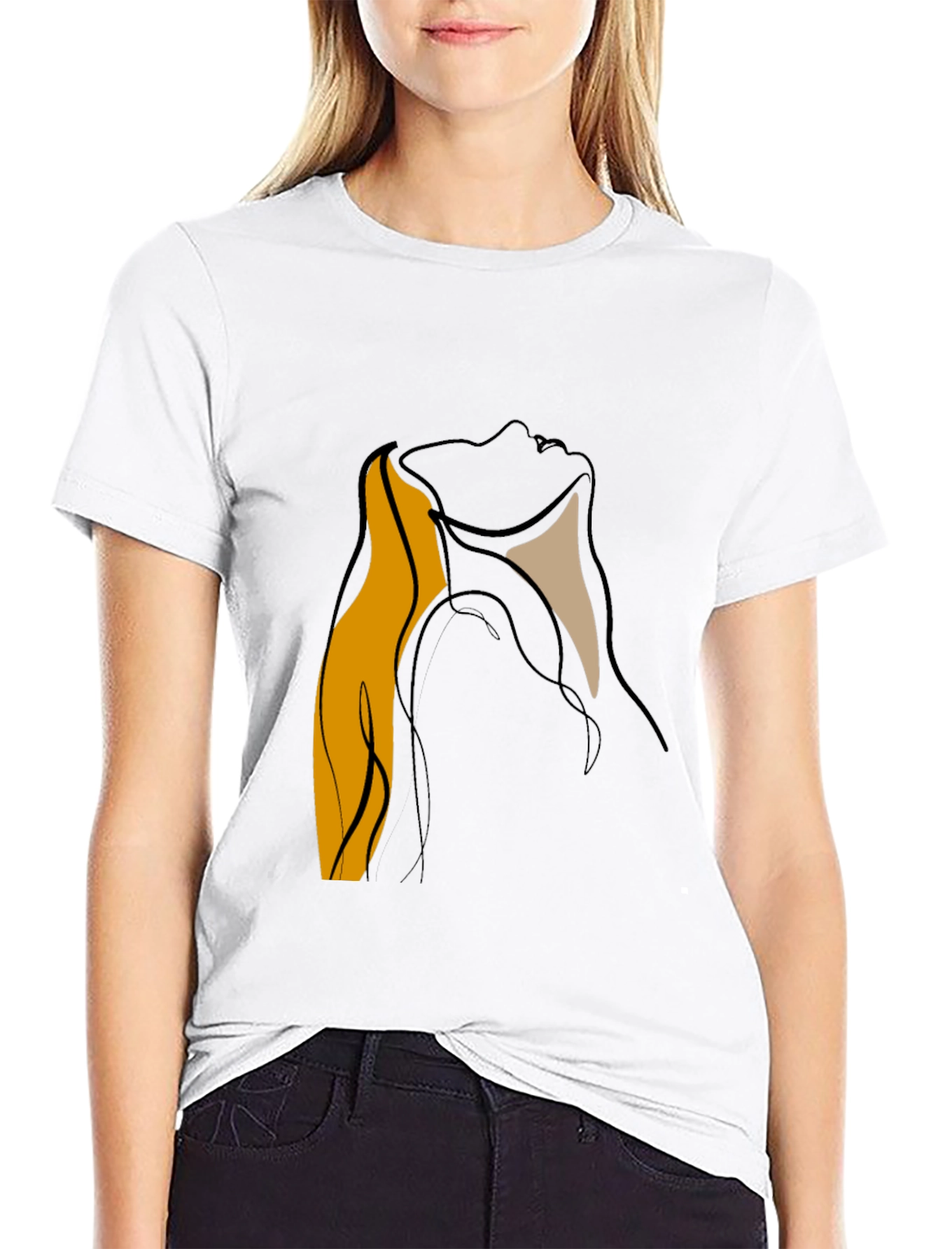 Abstract Face Graphic Black T-Shirt