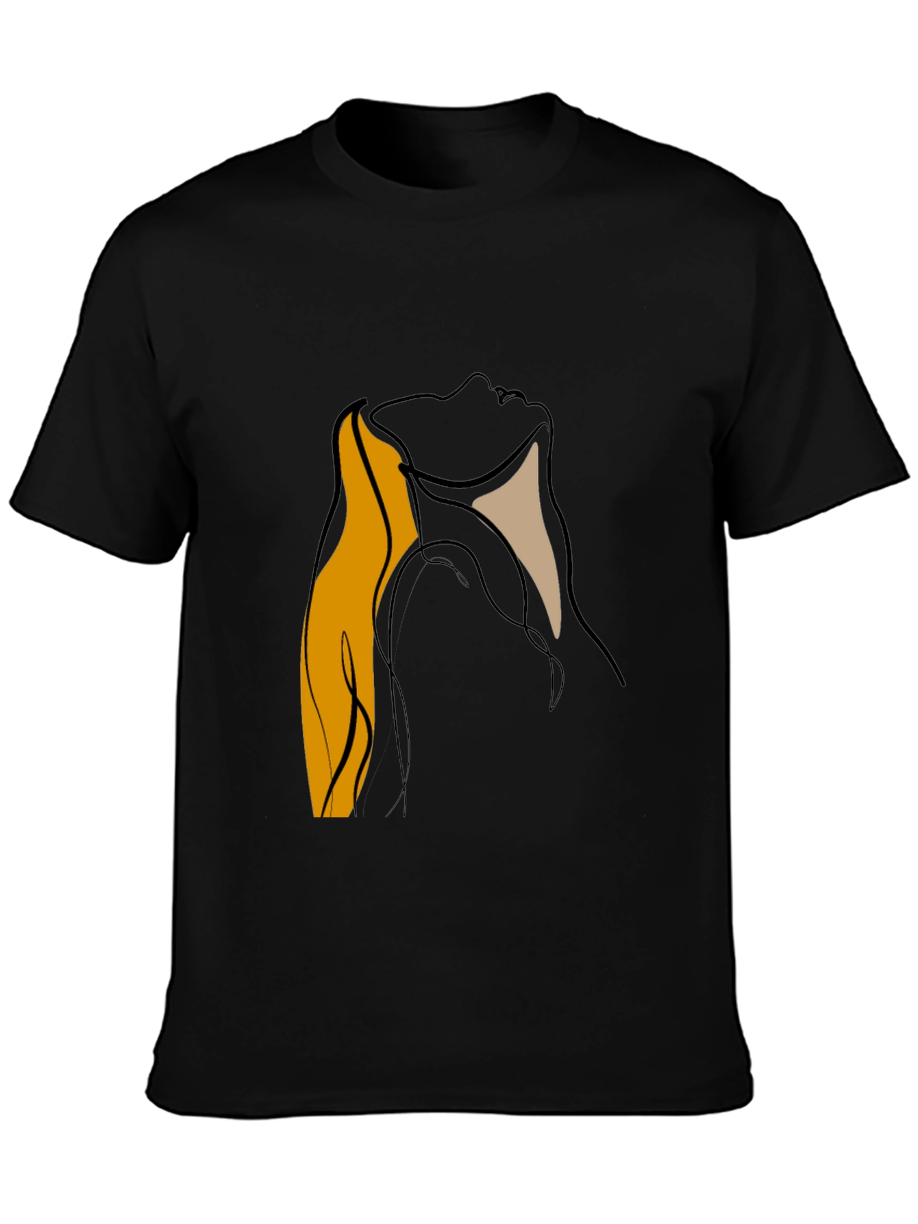 Abstract Face Graphic Black T-Shirt