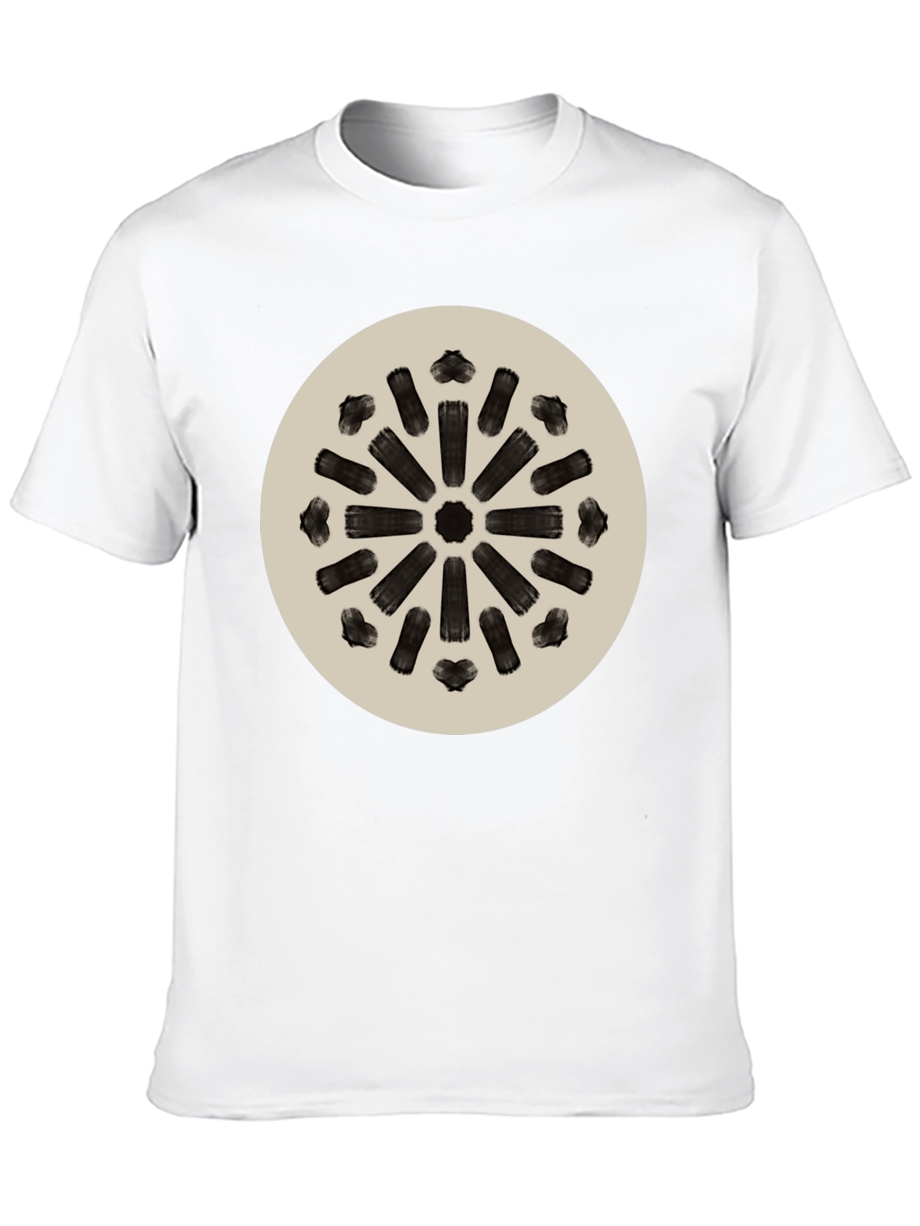 Abstract Radial Pattern Tee - Modern Black T-Shirt