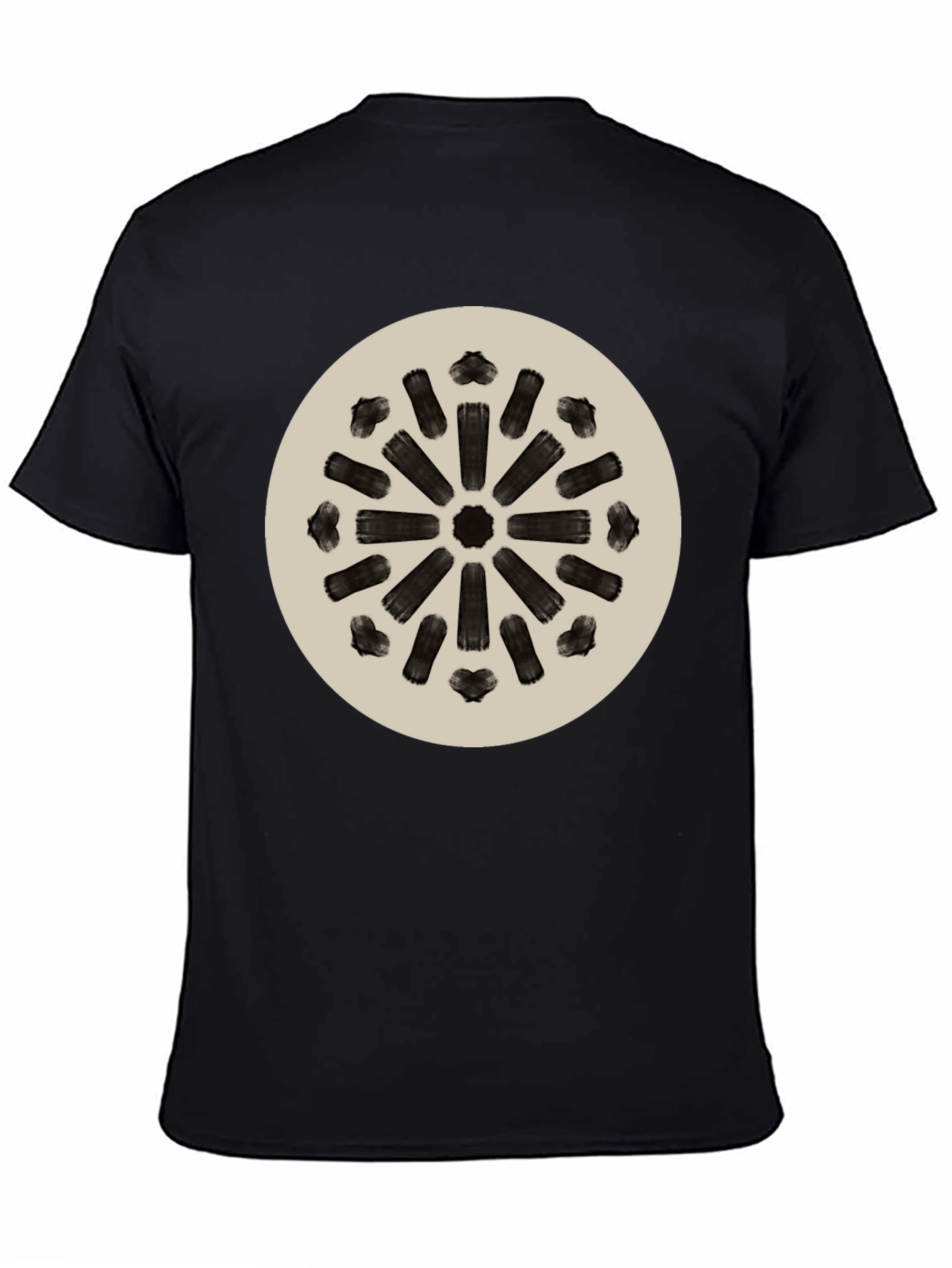 Abstract Radial Pattern Tee - Modern Black T-Shirt