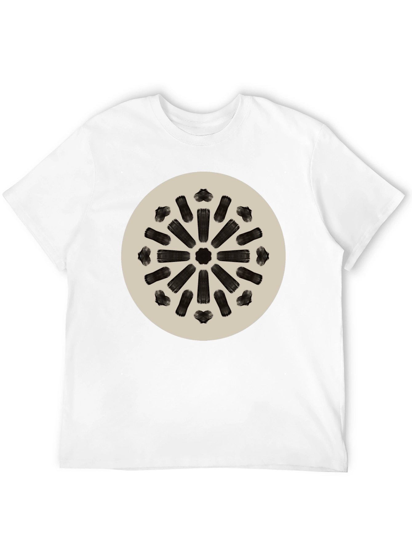 Abstract Radial Pattern Tee - Modern Black T-Shirt