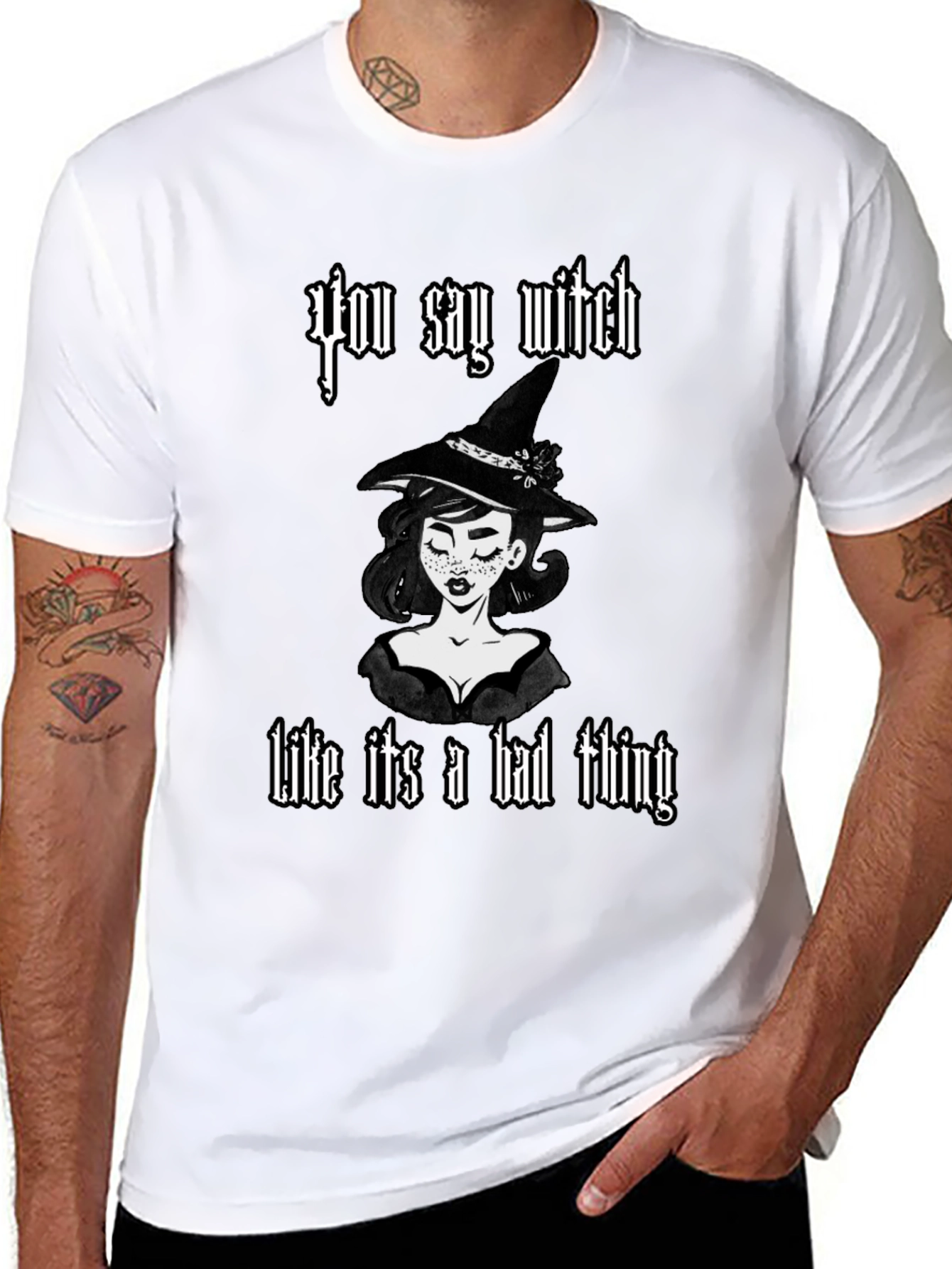 You Say Witch T-Shirt - Black Cotton Graphic Tee