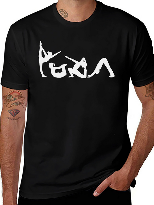 Yoga Pose Black T-Shirt - Fitness Apparel