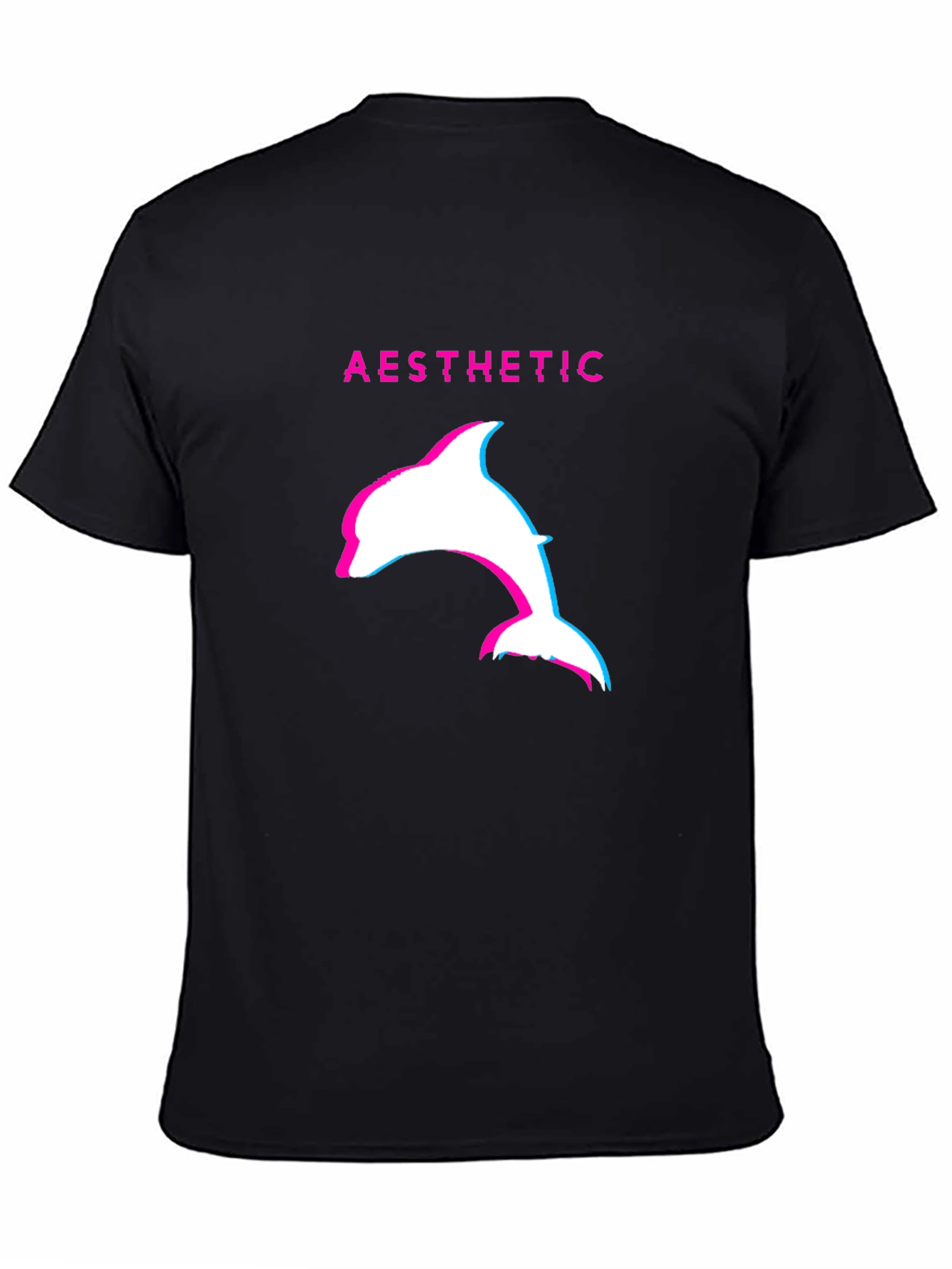 Aesthetic Dolphin Graphic Tee - Black Casual T-Shirt