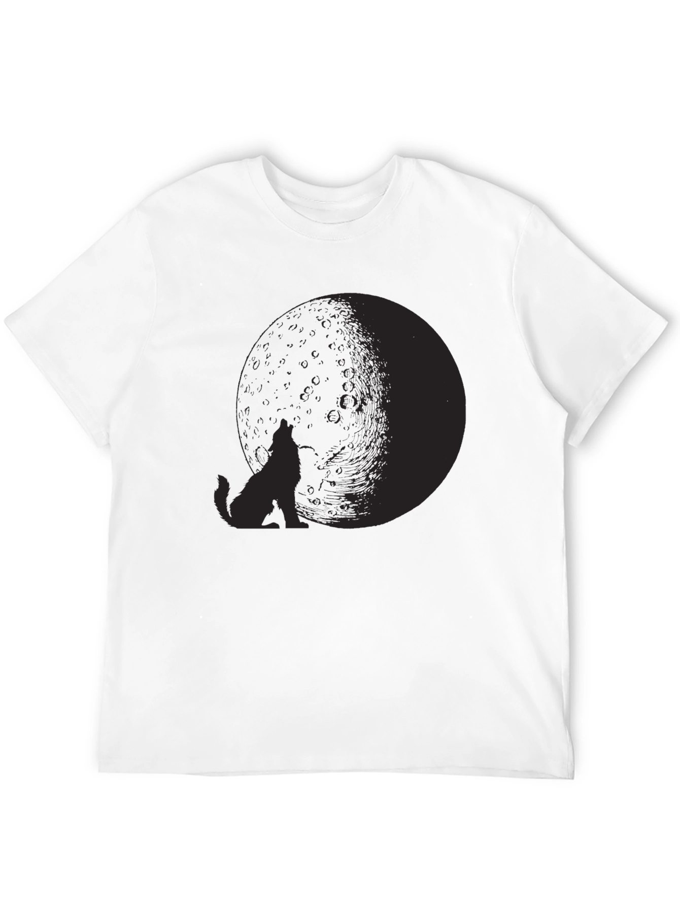 Wolf Moon Graphic Tee - Black Cotton Blend