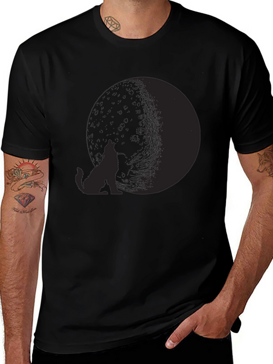 Wolf Moon Graphic Tee - Black Cotton Blend