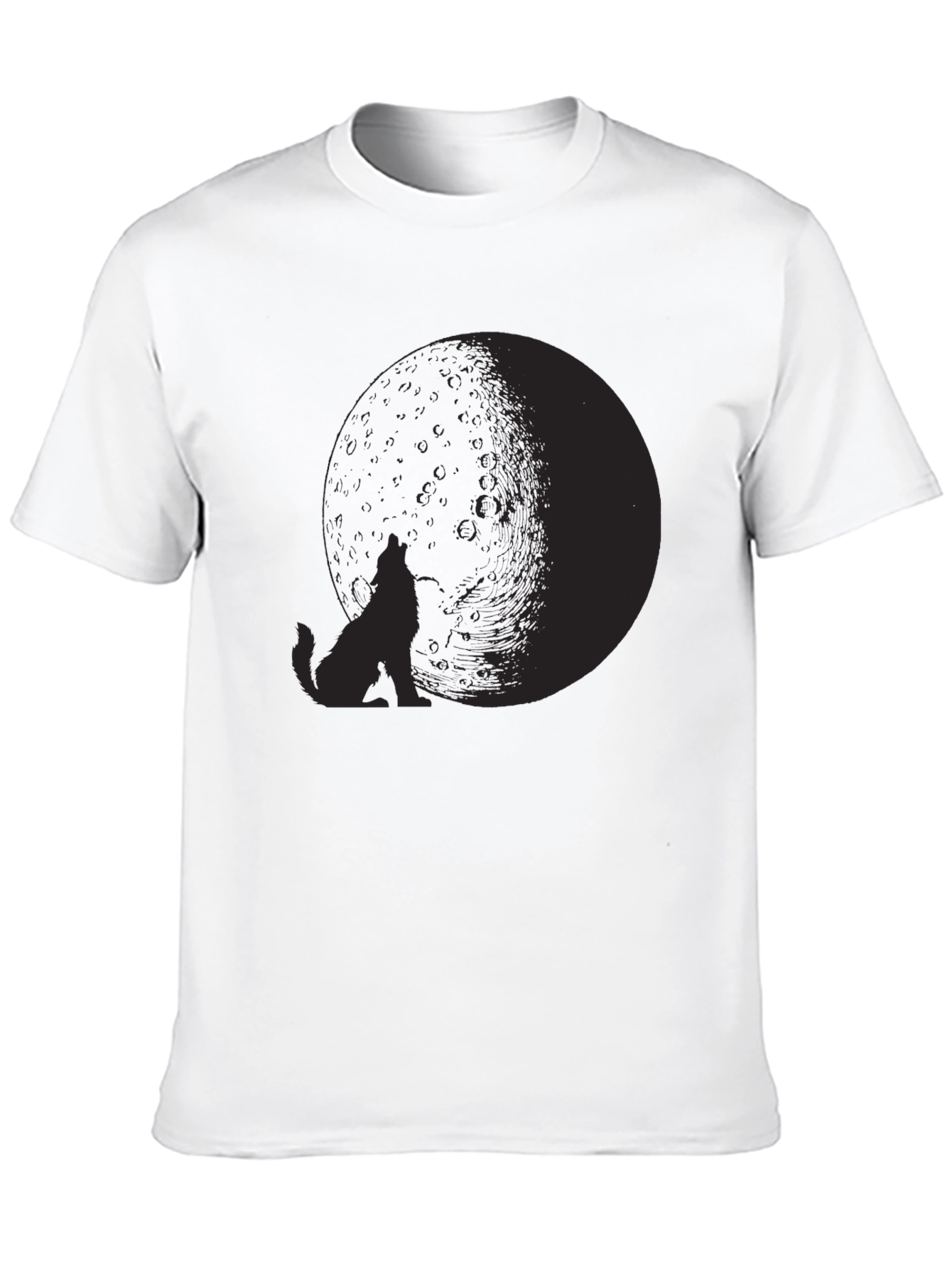 Wolf Moon Graphic Tee - Black Cotton Blend