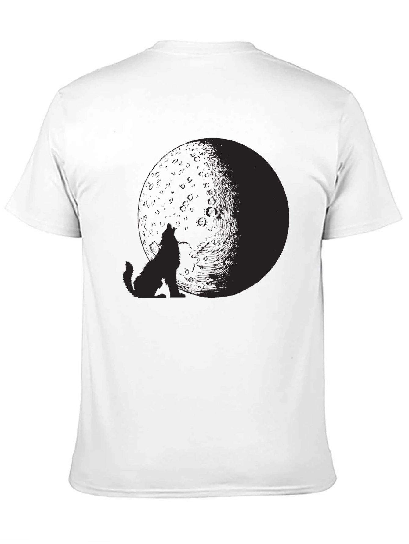 Wolf Moon Graphic Tee - Black Cotton Blend