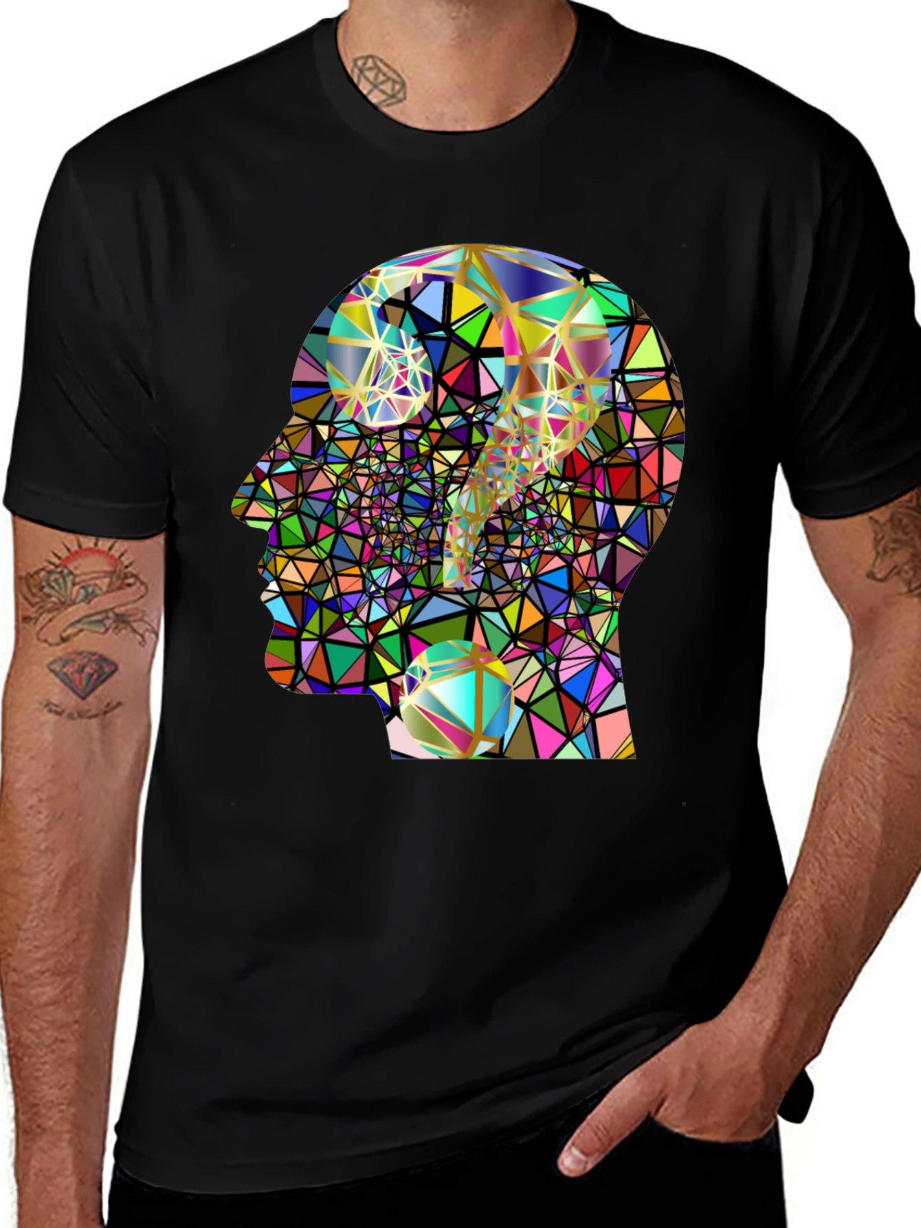 Abstract Mind T-Shirt - Geometric Question Mark Design