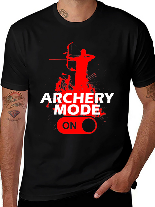 Archery Mode On Graphic Tee - Black Cotton T-Shirt