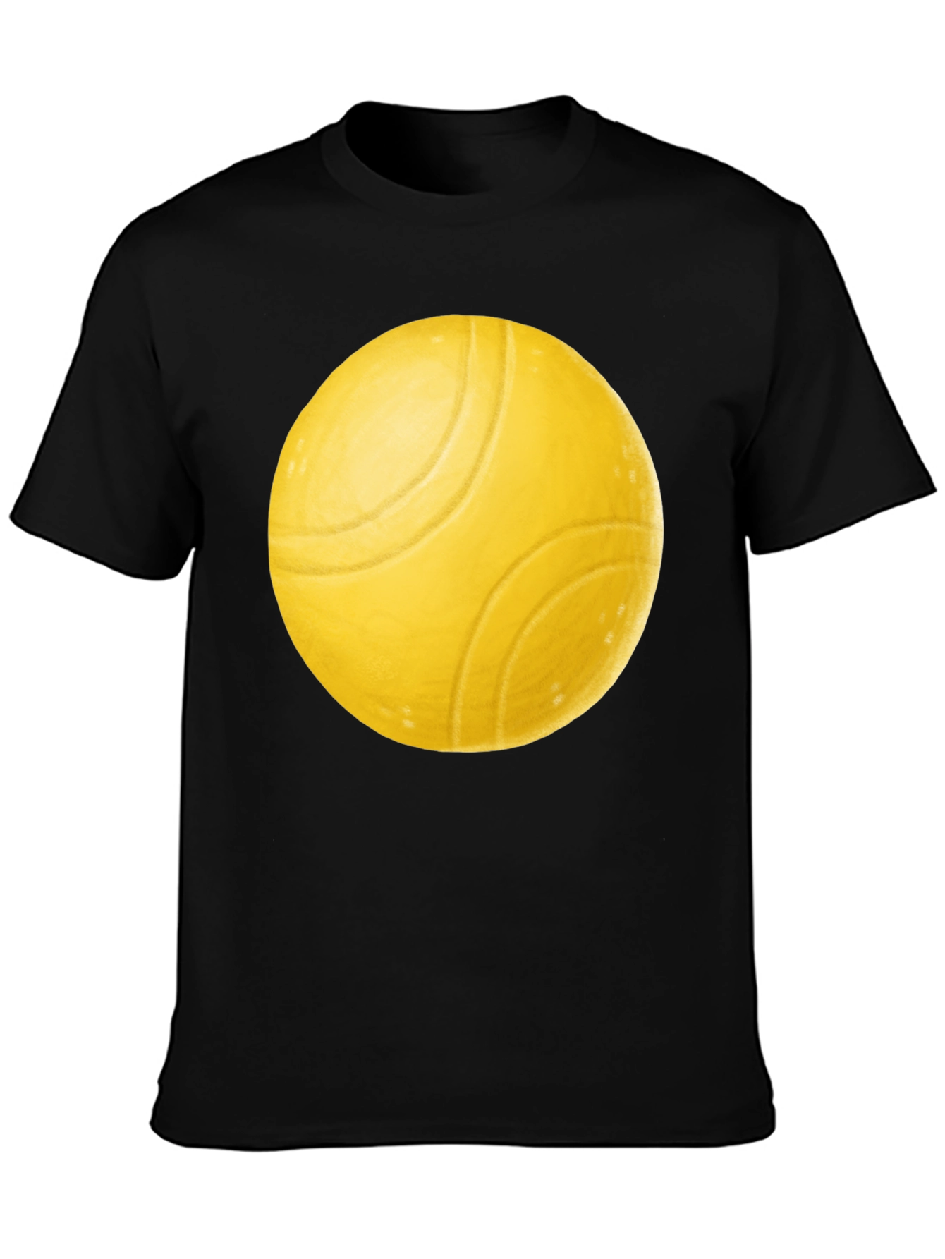 Yellow Ball Graphic Black T-Shirt
