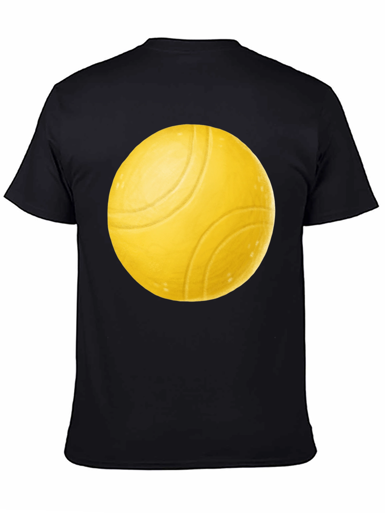 Yellow Ball Graphic Black T-Shirt