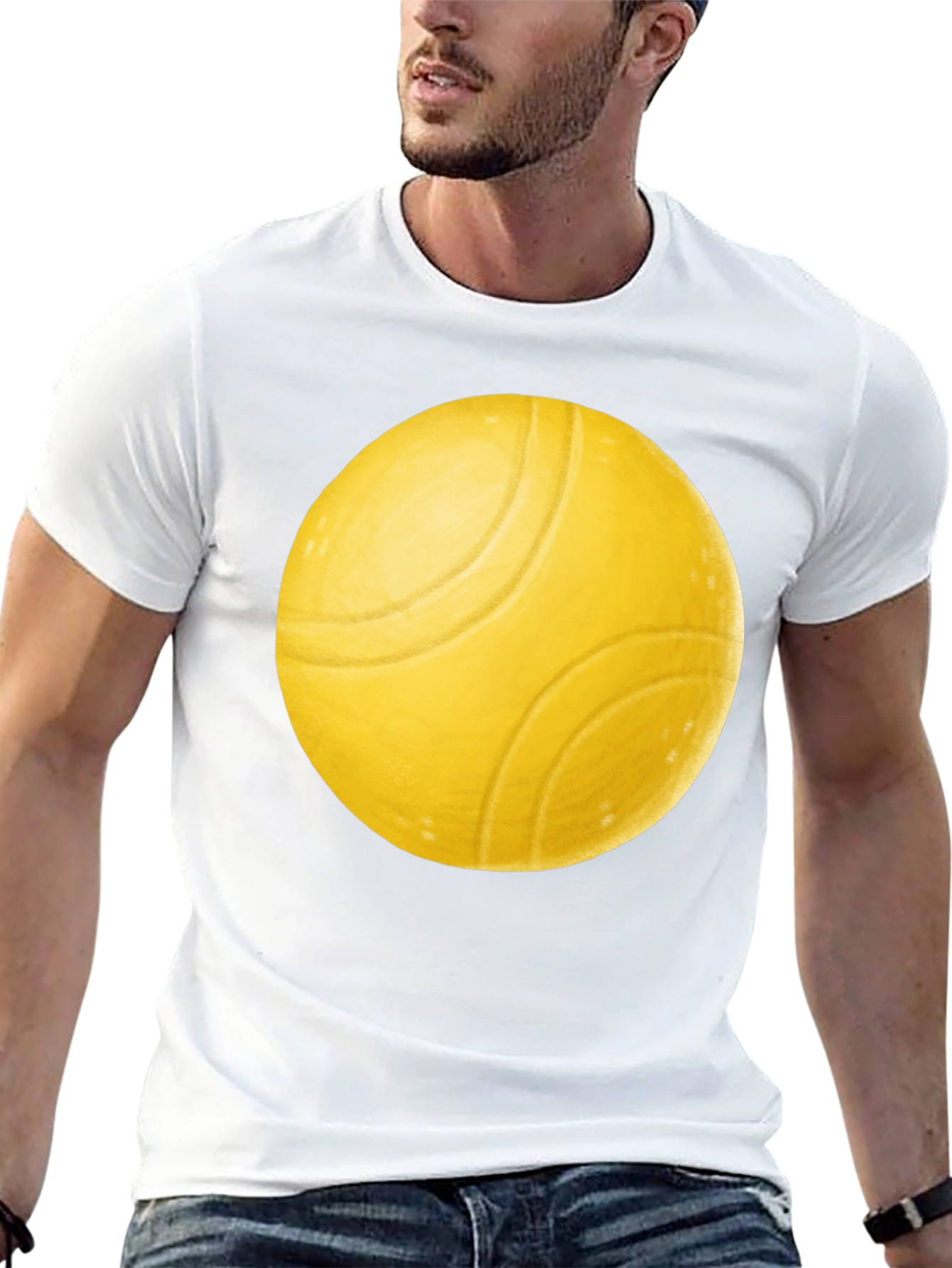 Yellow Ball Graphic Black T-Shirt