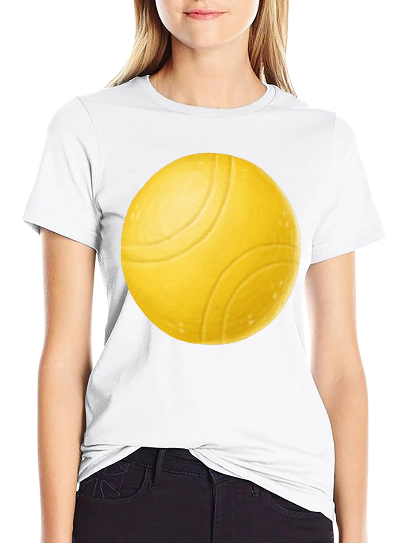 Yellow Ball Graphic Black T-Shirt