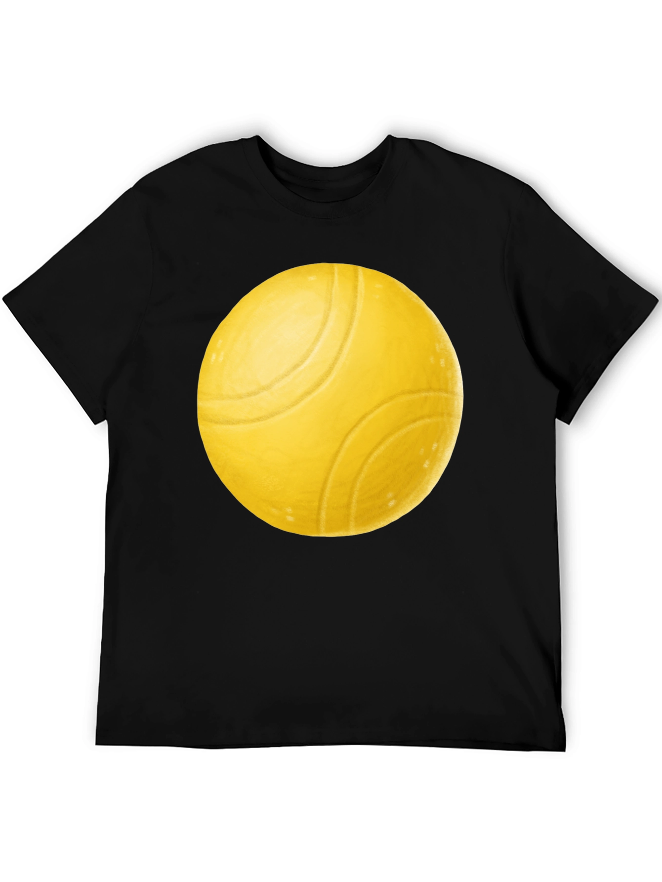 Yellow Ball Graphic Black T-Shirt