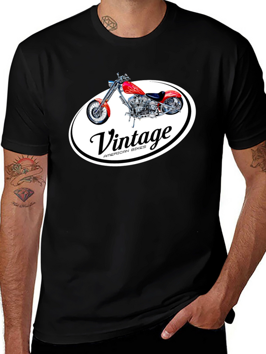 Vintage Motorcycle Graphic Tee - American Bikes