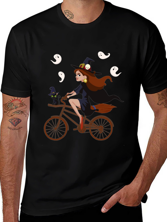 Witch on Bike Halloween T-Shirt