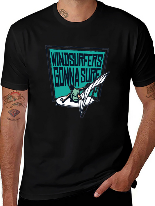 Windsurfers Gonna Surf T-Shirt - Black