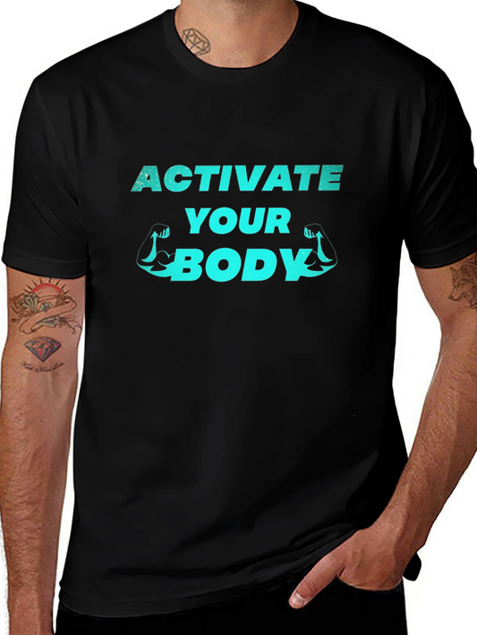 Activate Your Body Black Graphic T-Shirt